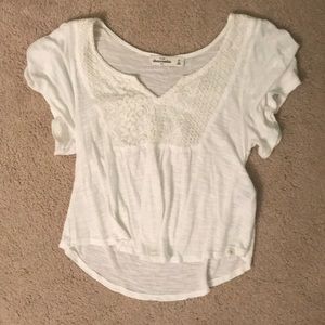 White lace crop top